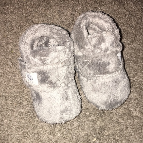 UGG Other - UGG Bixbee Gray Fuzzy Slippers